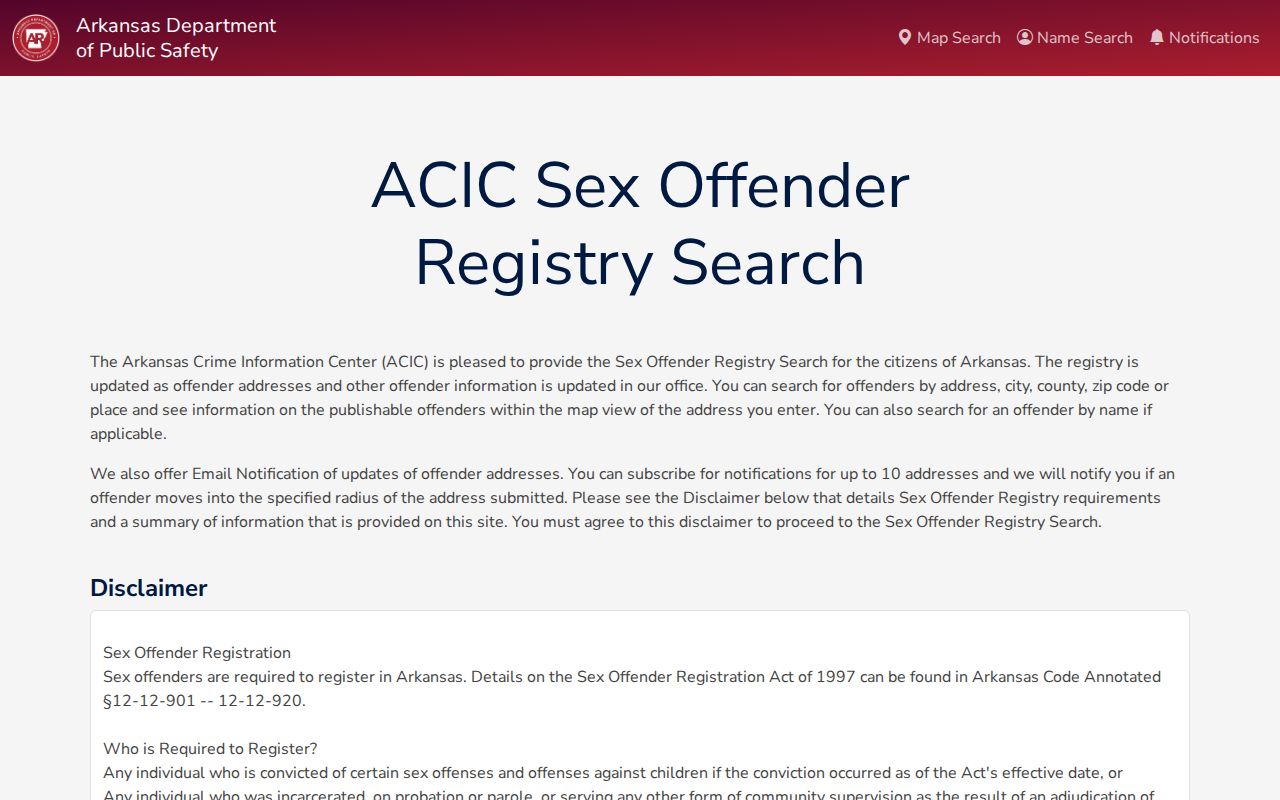 Little Rock residents directory Arkansas offender registry