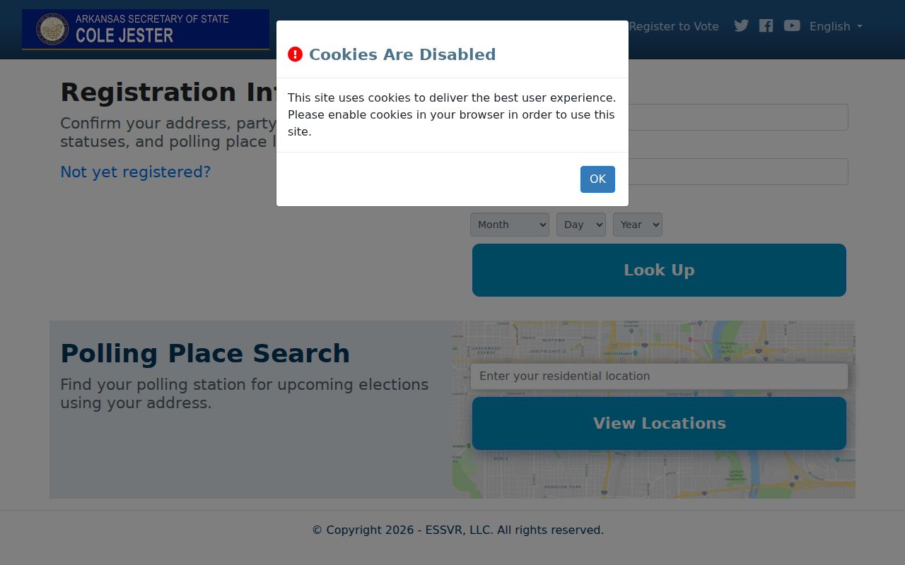 Little Rock residents directory Arkansas VoterView form