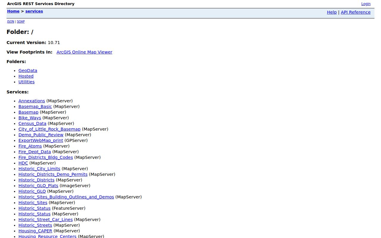 Little Rock residents directory city GIS record layers